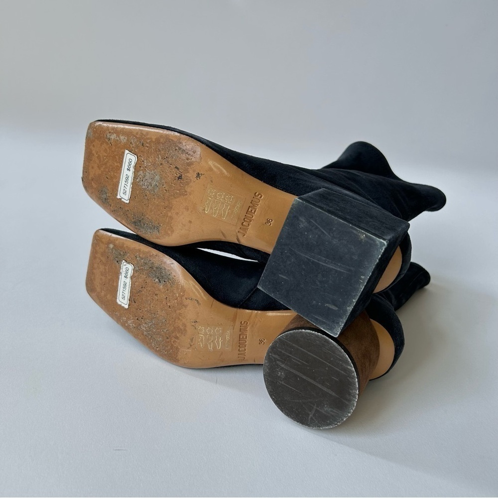 Jacquemus Rond Carré Gray Suede Ankle Boots size 36 - Picture 7 of 7